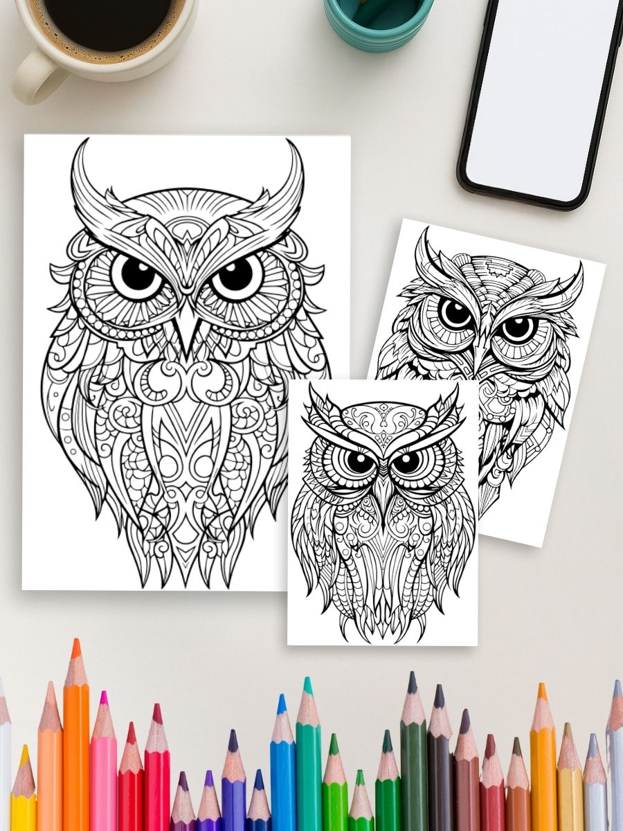Night Watchers – 50 Owl Designs to Color - Image 4