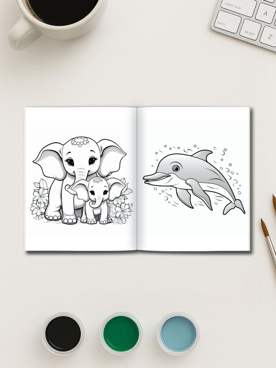 Animal & Snack Time – 184 Animals & Fruits Coloring Pages for Kids - Image 2